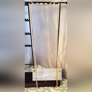 Clutch Converter With Gold-tone Crossbody Chain